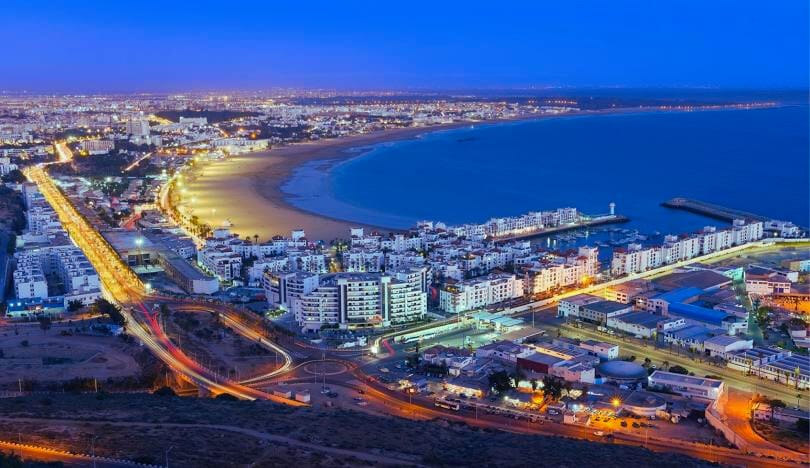 agadir view at night