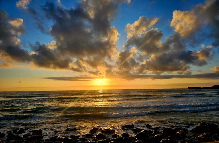 surf imsouane morocco - a beautiful sunset on the beach