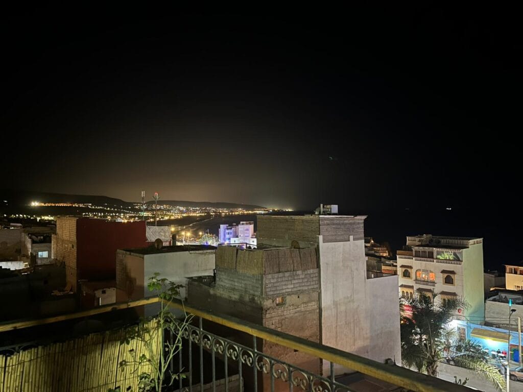 habibi hostel in taghazout panoramic view at night