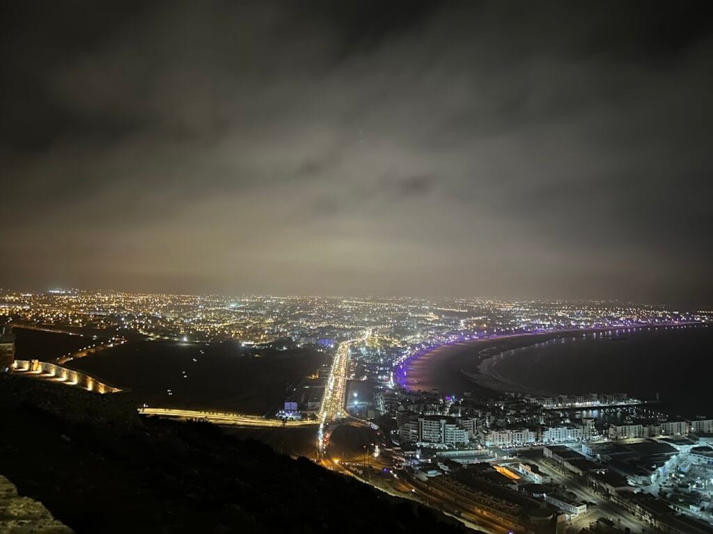 agadir atnight while ride telepherique agadir