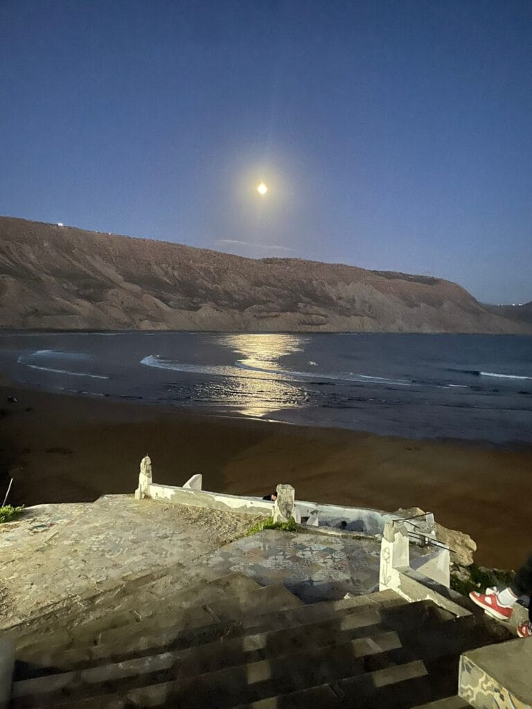 moon atnight in imsouane beautiful view