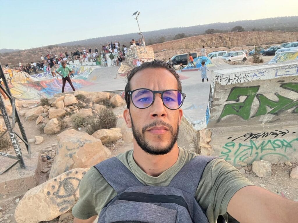 taghazout skatepark a photo of writer 