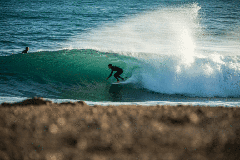 surfing in taghazot enjoying soft waves for biginners and big for pro